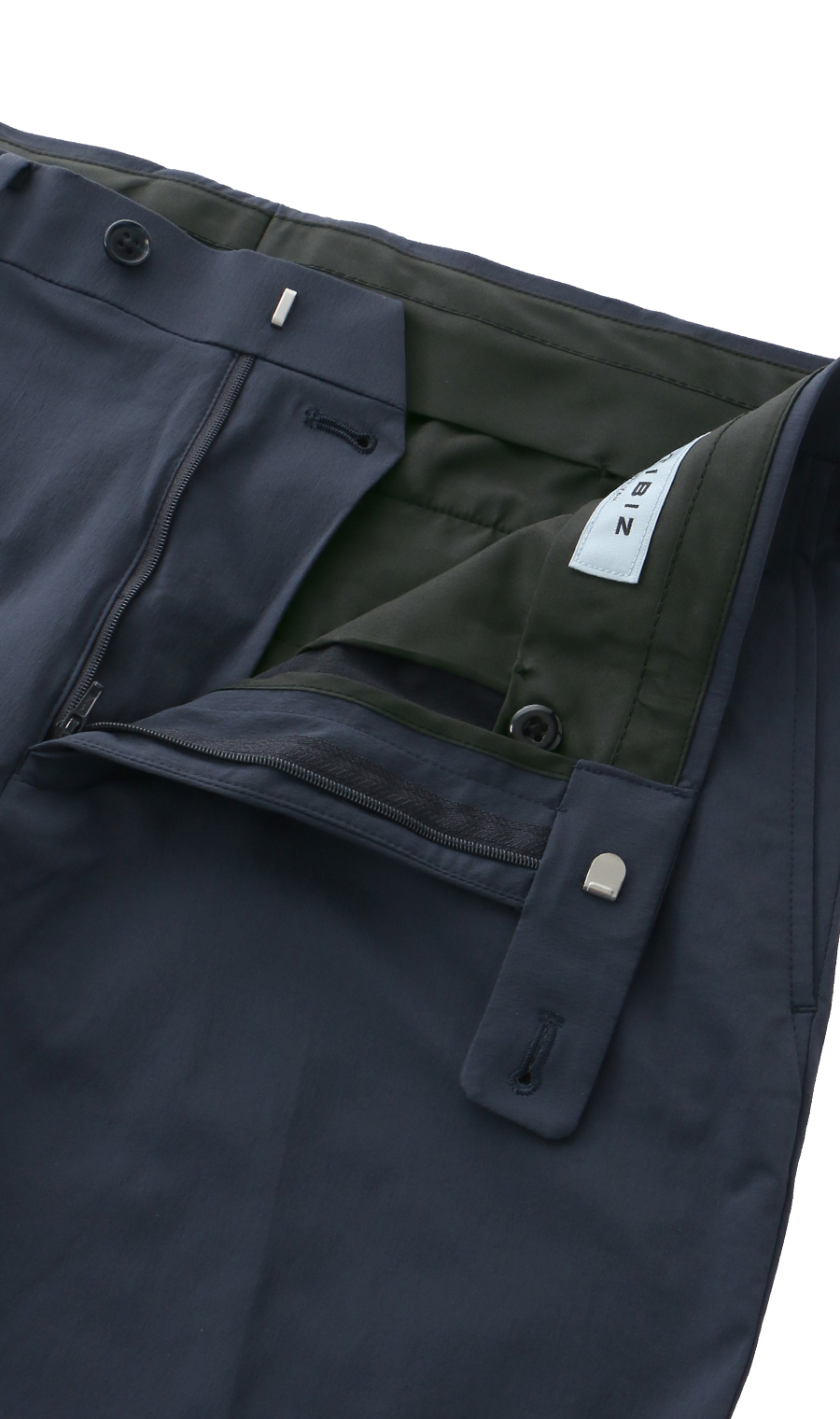 スタイリッシュスラックス【ノータック】【涼】【裾上げ済み】 ネイビー 76cm