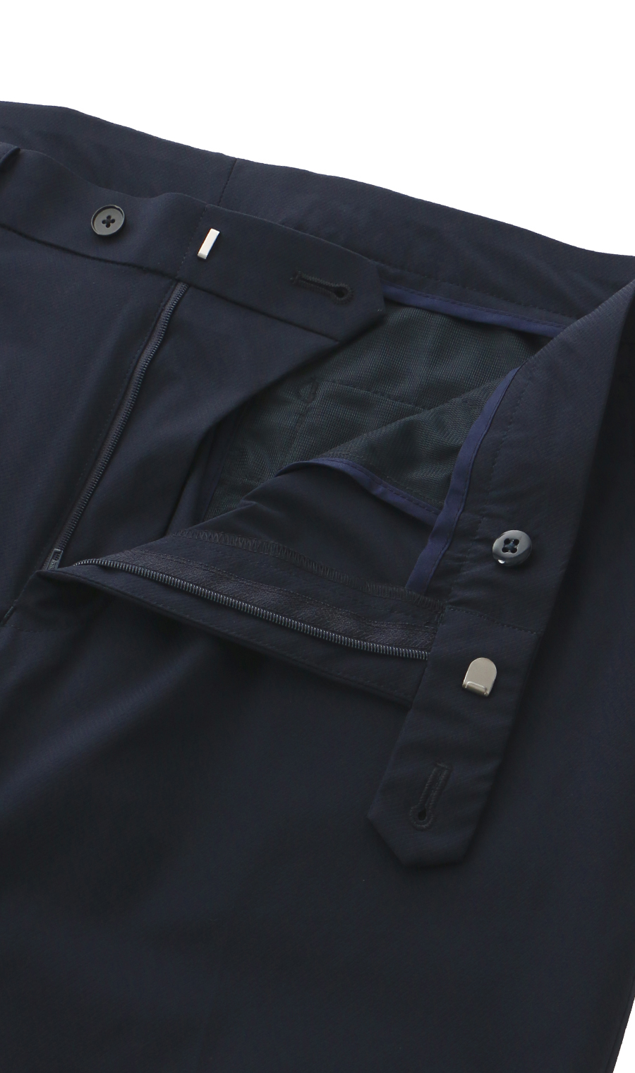 スタイリッシュスラックス【ノータック】【清涼】【Plastics Smart】 ネイビー 82cm