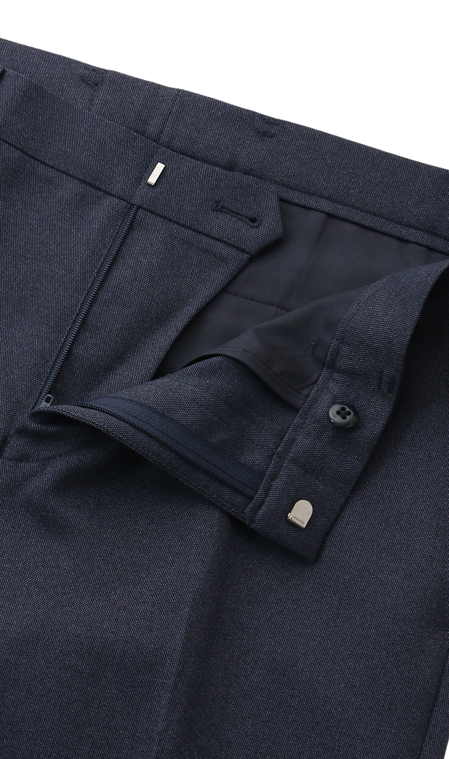 スタイリッシュスラックス【ノータック】【裾上げ済み】 ネイビー 79cm