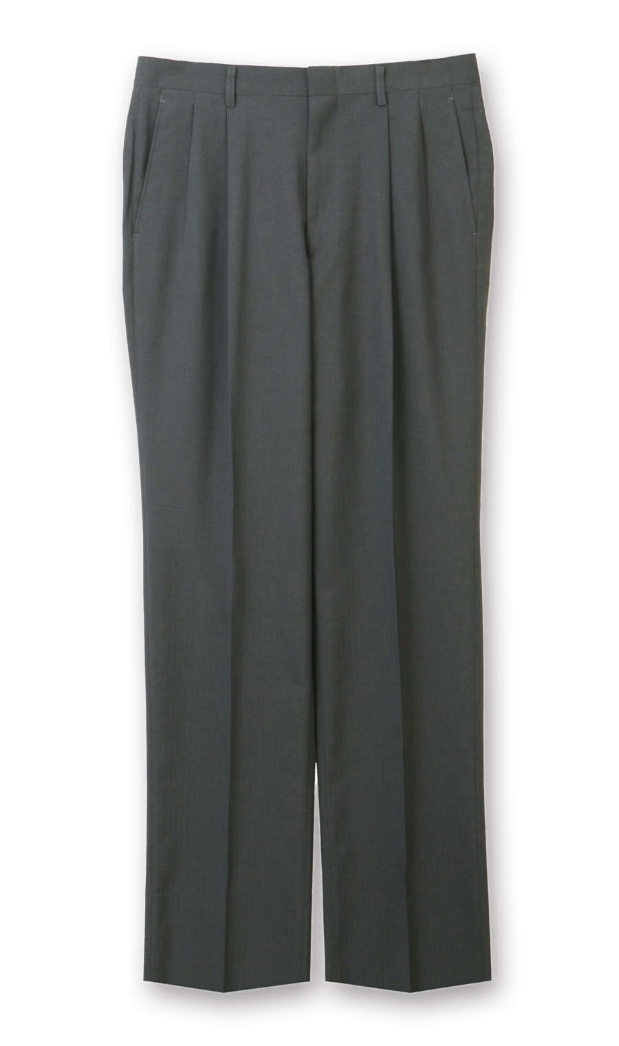 スタンダードスラックス【ツータック】 チャコール 82cm