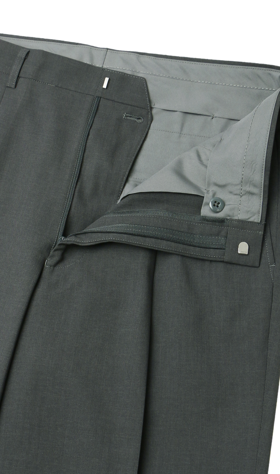 スタンダードスラックス【ツータック】 チャコール 82cm