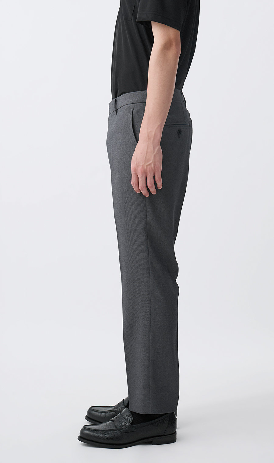 【みんなのパンツ】スタイリッシュスラックス【ノータック】【裾上げ済み】 グレー 73cm