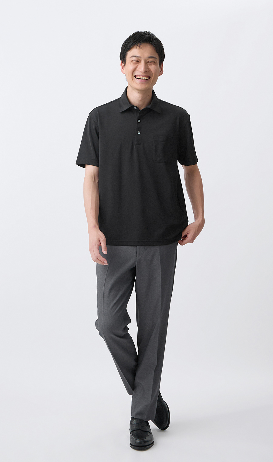 【みんなのパンツ】スタイリッシュスラックス【ノータック】【裾上げ済み】 グレー 73cm
