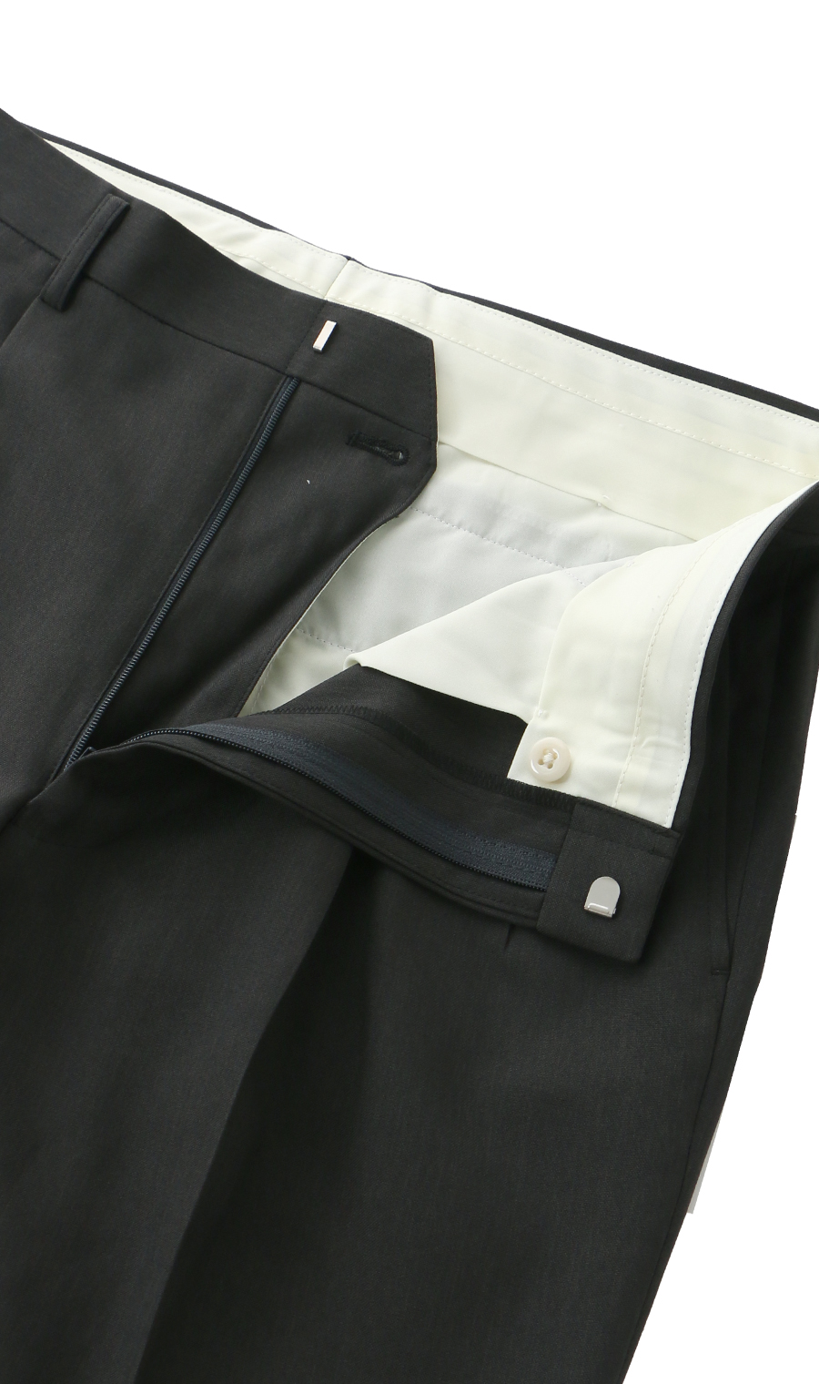 スタンダードスラックス【ツータック】 チャコール 76cm