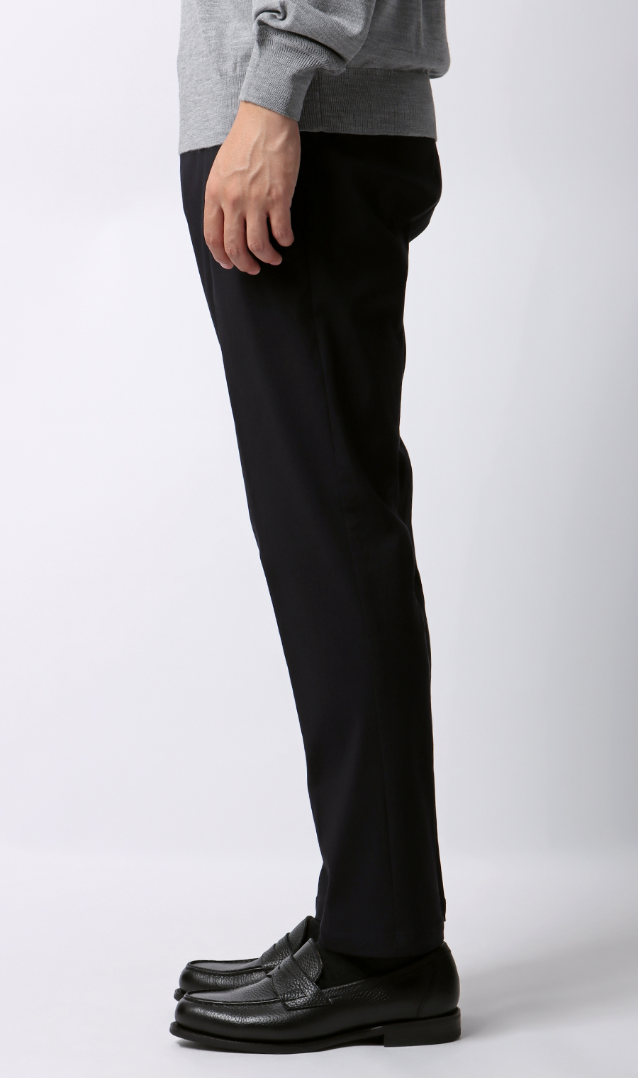 【みんなのパンツ】スタイリッシュスラックス【ノータック】【裾上げ済み】 ネイビー 76cm