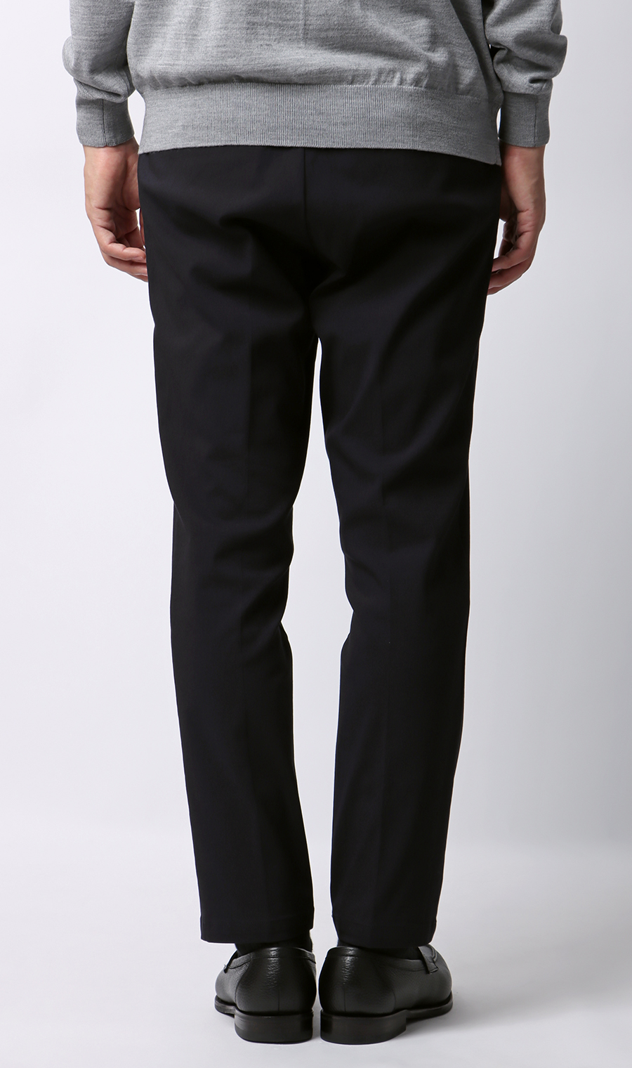 【みんなのパンツ】スタイリッシュスラックス【ノータック】【裾上げ済み】 ネイビー 76cm