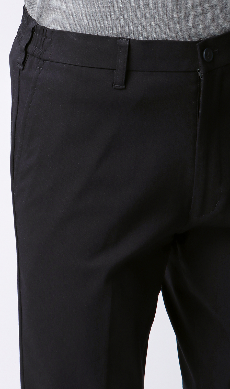 【みんなのパンツ】スタイリッシュスラックス【ノータック】【裾上げ済み】 ネイビー 76cm