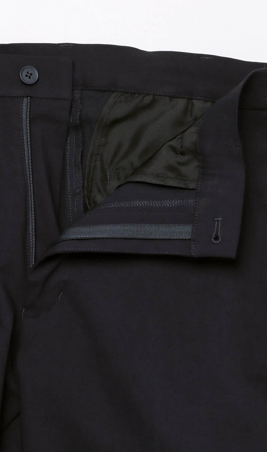 【みんなのパンツ】スタイリッシュスラックス【ノータック】【裾上げ済み】 ネイビー 76cm