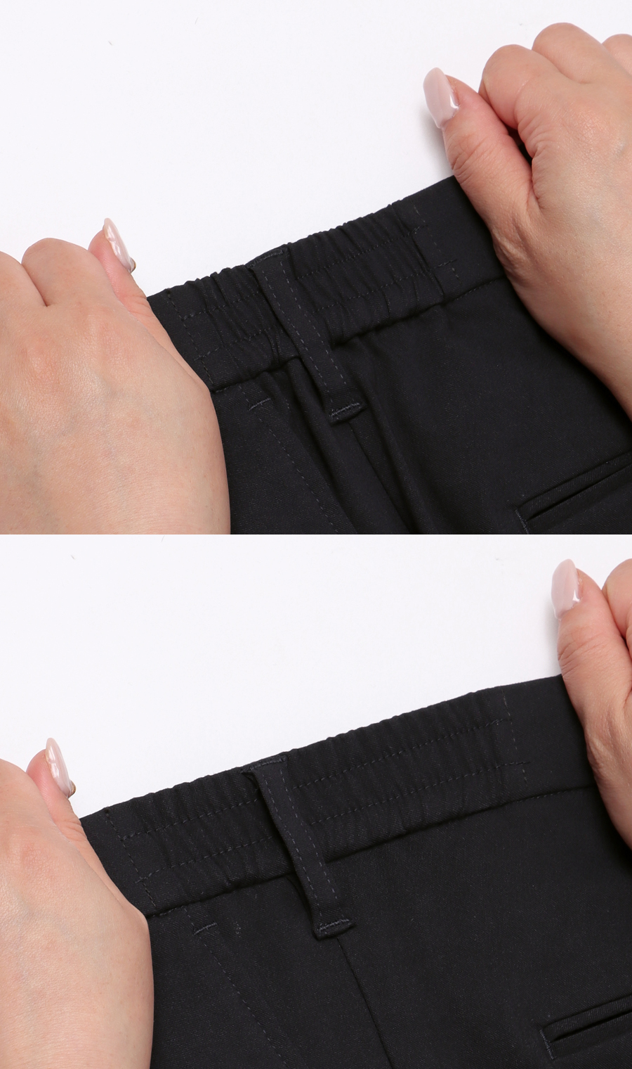 【みんなのパンツ】スタイリッシュスラックス【ノータック】【裾上げ済み】 ネイビー 76cm