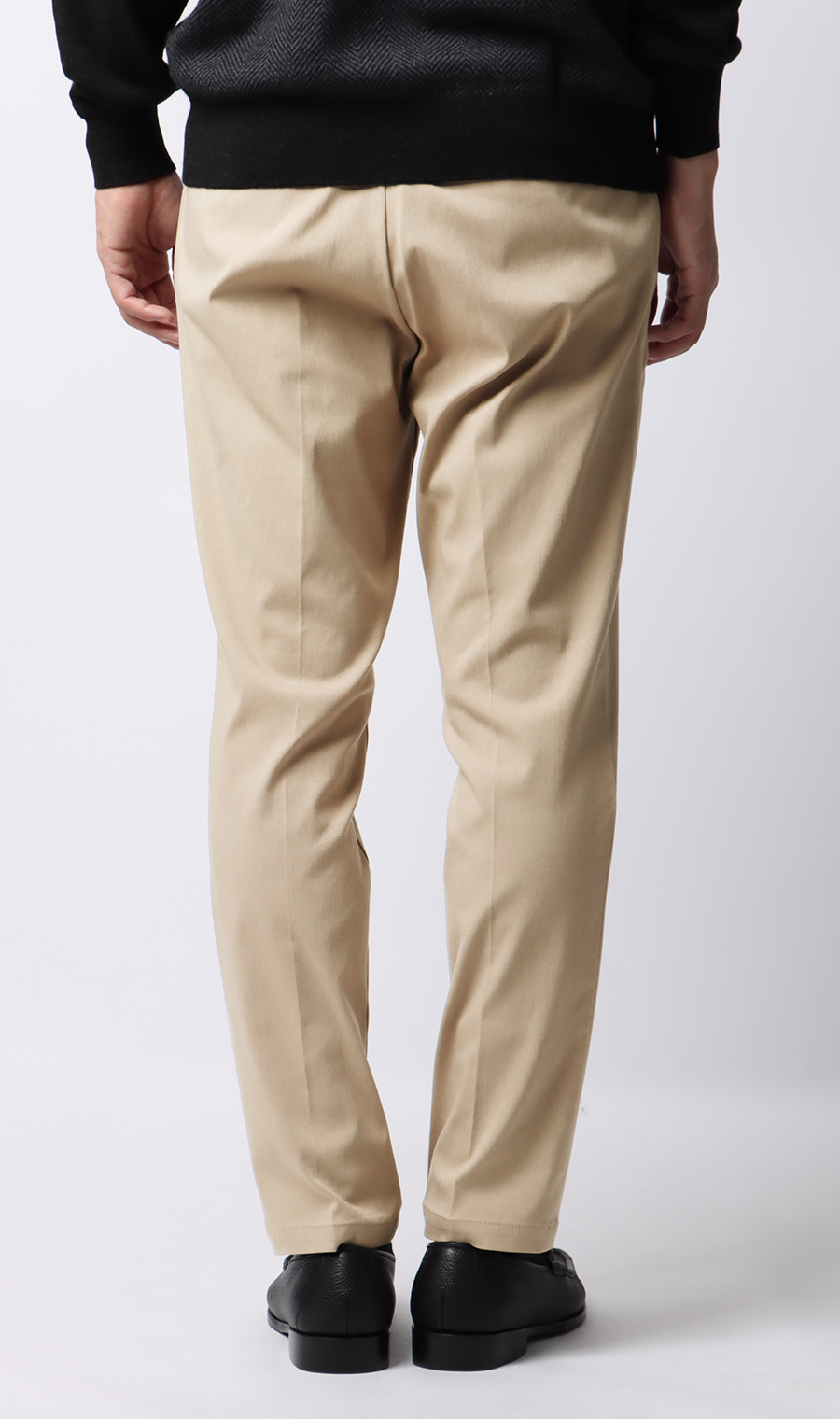 【みんなのパンツ】スタイリッシュスラックス【ノータック】【裾上げ済み】 ベージュ 76cm