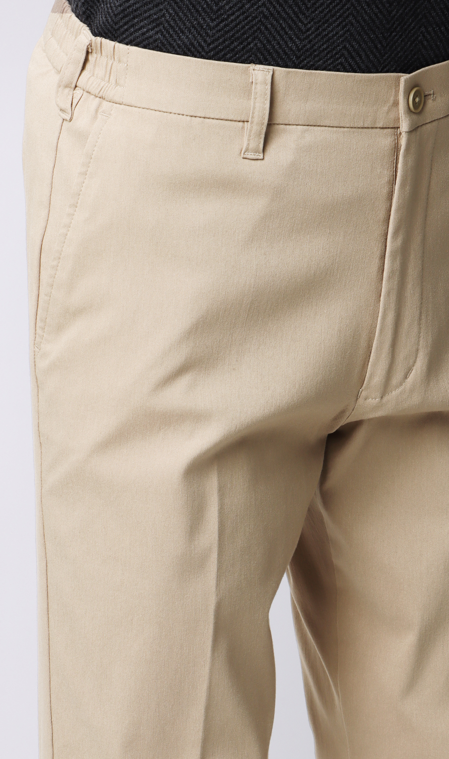 【みんなのパンツ】スタイリッシュスラックス【ノータック】【裾上げ済み】 ベージュ 76cm