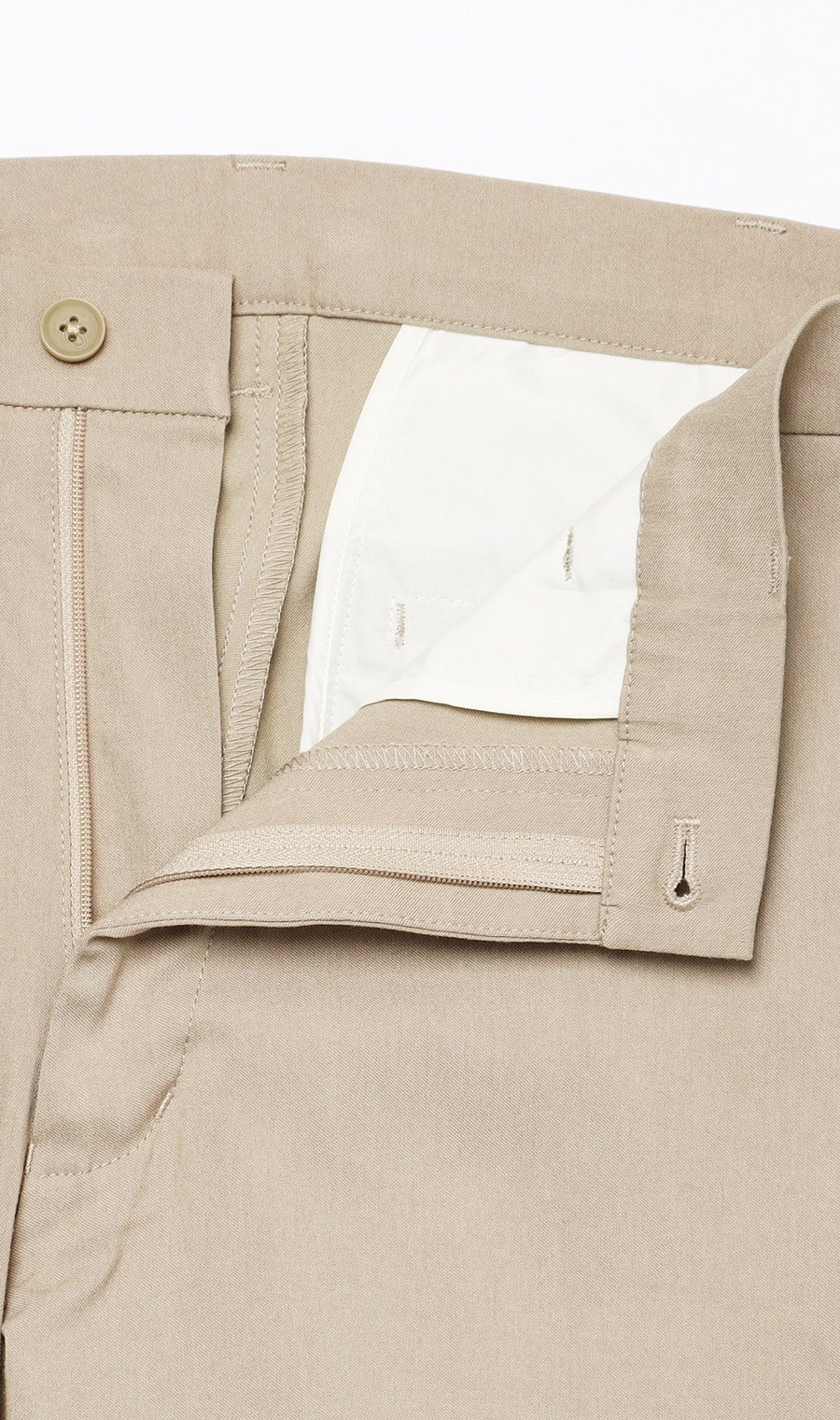 【みんなのパンツ】スタイリッシュスラックス【ノータック】【裾上げ済み】 ベージュ 76cm