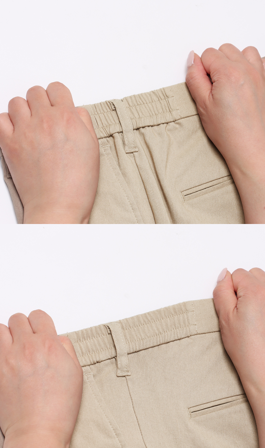 【みんなのパンツ】スタイリッシュスラックス【ノータック】【裾上げ済み】 ベージュ 76cm