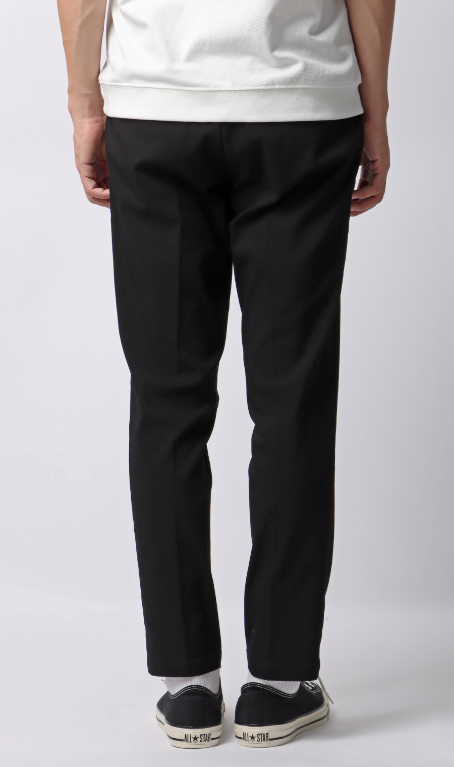 【みんなのパンツ】スタイリッシュスラックス【ノータック】【裾上げ済み】 ブラック 76cm