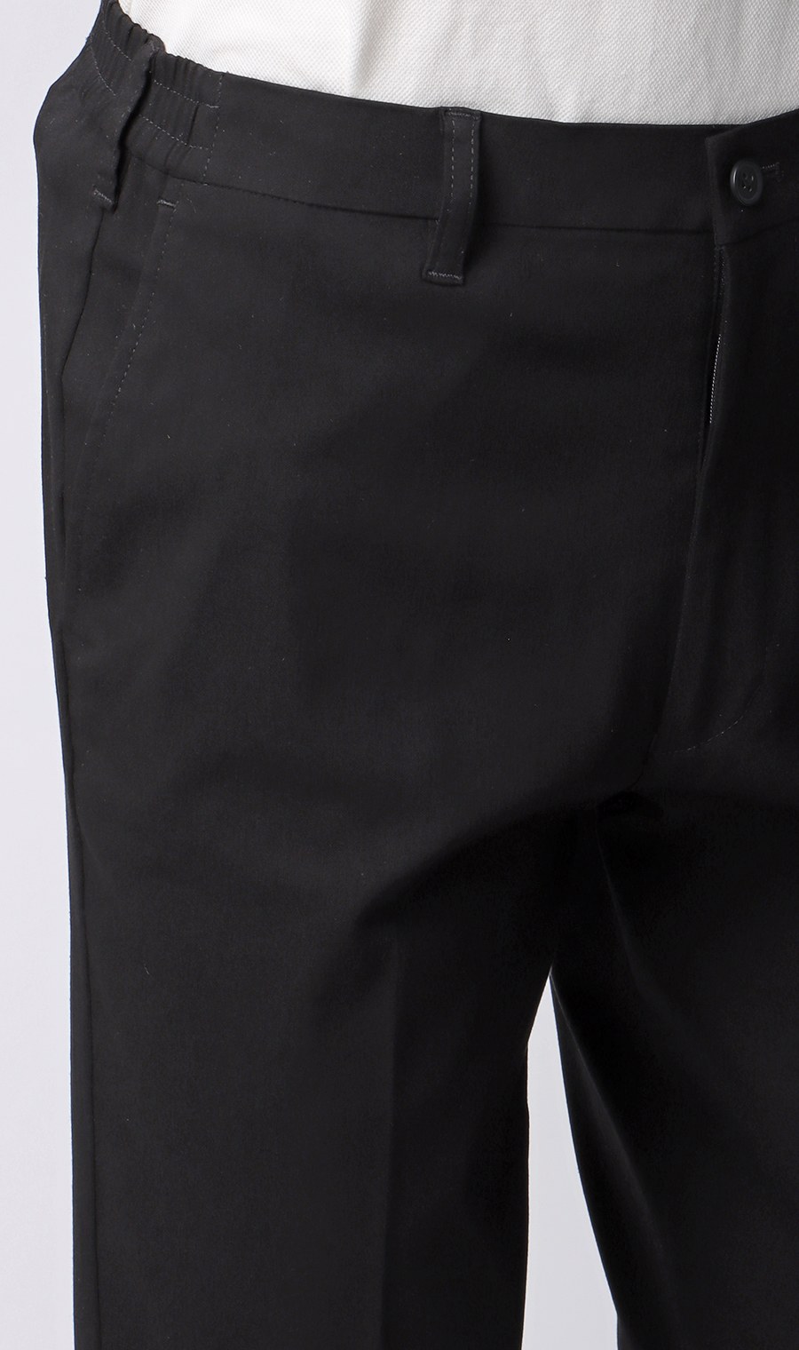 【みんなのパンツ】スタイリッシュスラックス【ノータック】【裾上げ済み】 ブラック 76cm