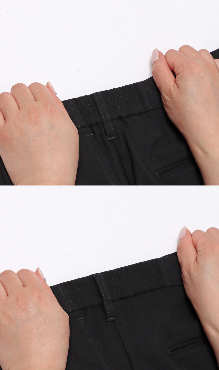 【みんなのパンツ】スタイリッシュスラックス【ノータック】【裾上げ済み】 ブラック 76cm