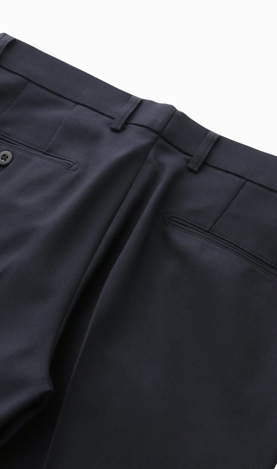 【みんなのパンツ】スタイリッシュスラックス【ノータック】【裾上げ済み】 ネイビー 73cm