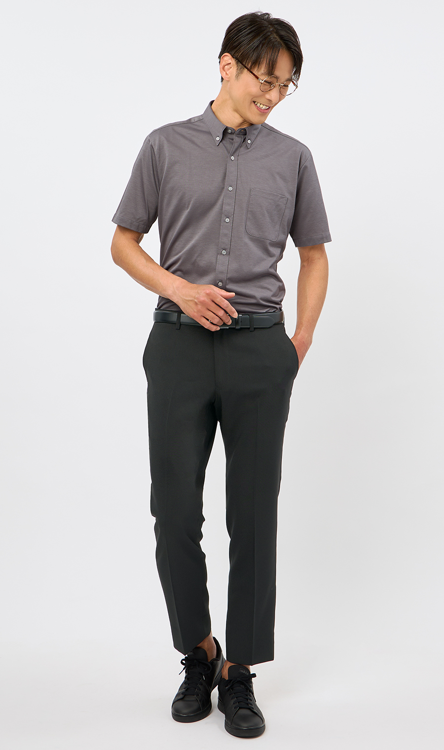 スタイリッシュスラックス【ノータック】【Plastics Smart】【裾上げ済み】 ブラック 73cm