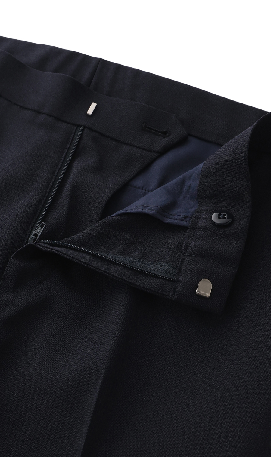 スタイリッシュスラックス【ノータック】【Plastics Smart】【裾上げ済み】 ネイビー 79cm