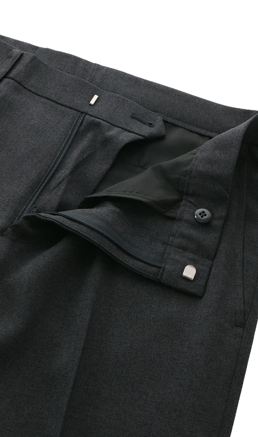 スタイリッシュスラックス【ノータック】【Plastics Smart】【裾上げ済み】 グレー 79cm