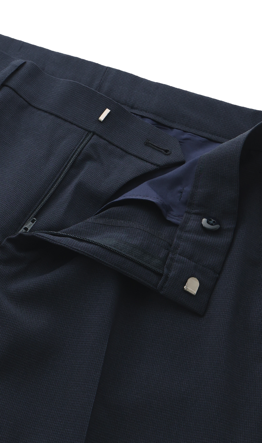 スタイリッシュスラックス【ノータック】【Plastics Smart】【裾上げ済み】 ネイビー 79cm