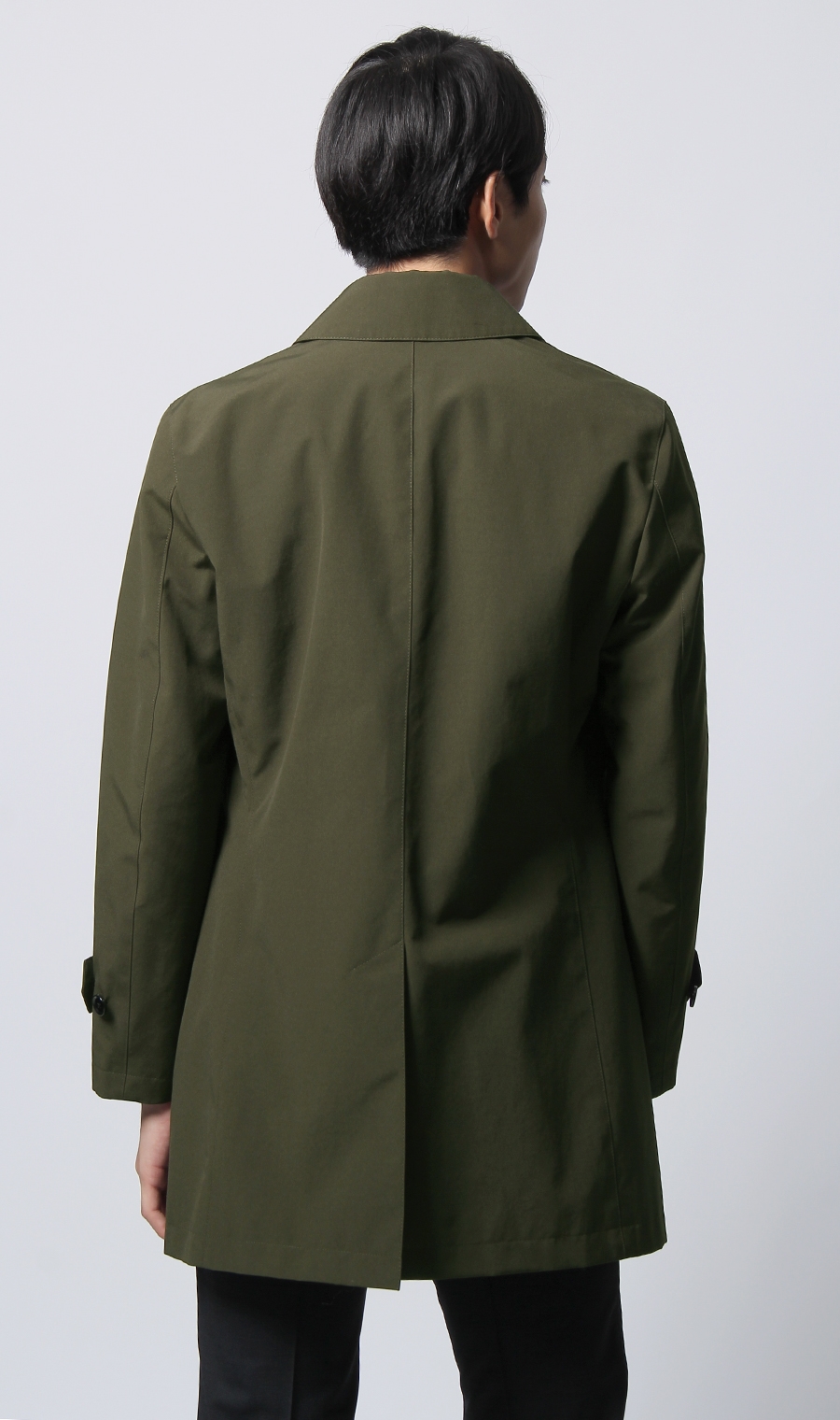 ステンカラースタイリッシュコート《合繊》 グリーン M