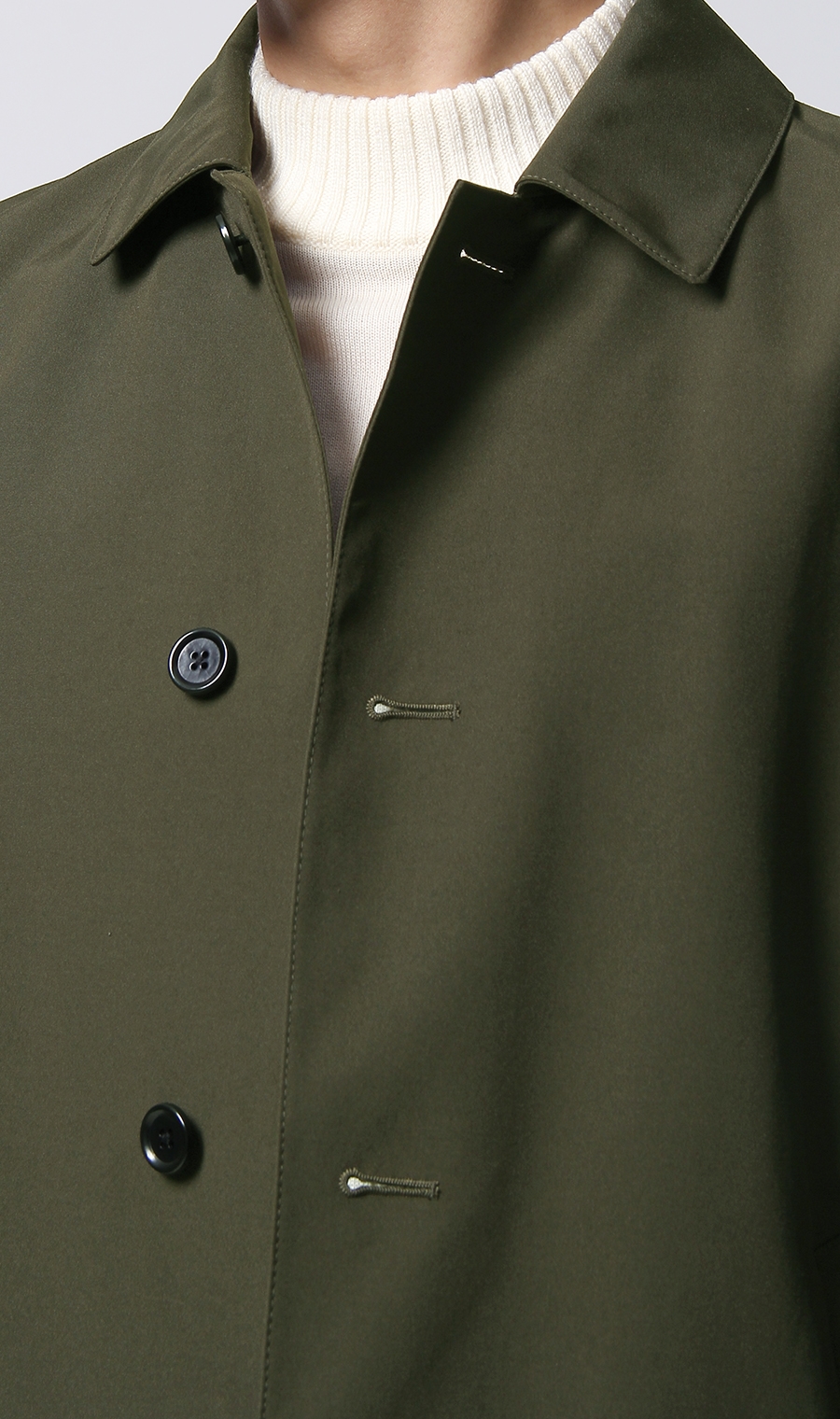 ステンカラースタイリッシュコート《合繊》 グリーン M