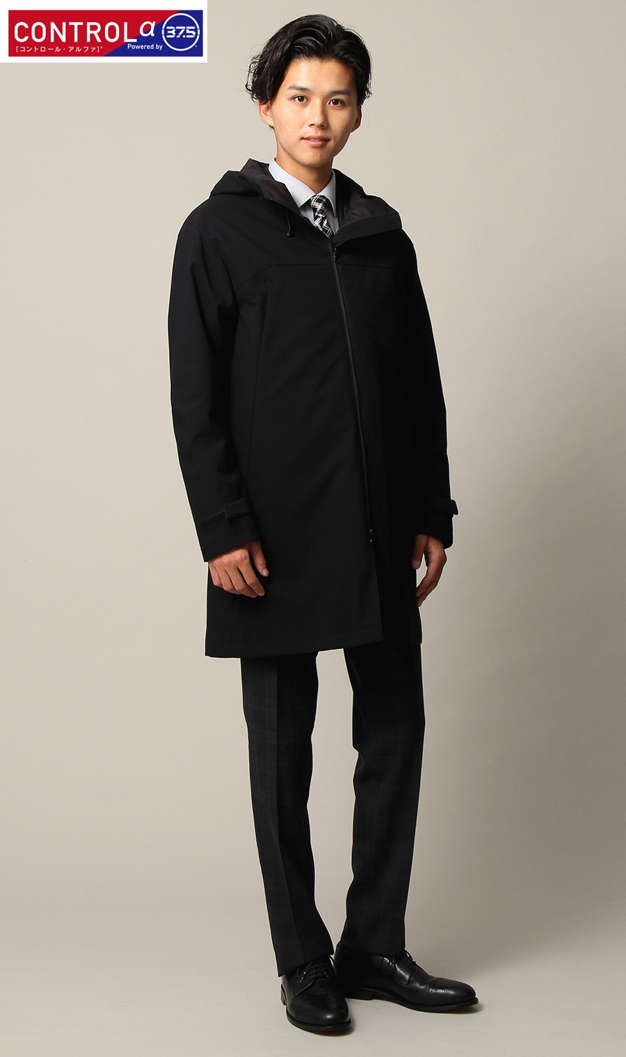 スタイリッシュフードコート《3WAY》《CONTROLα》 ブラック S
