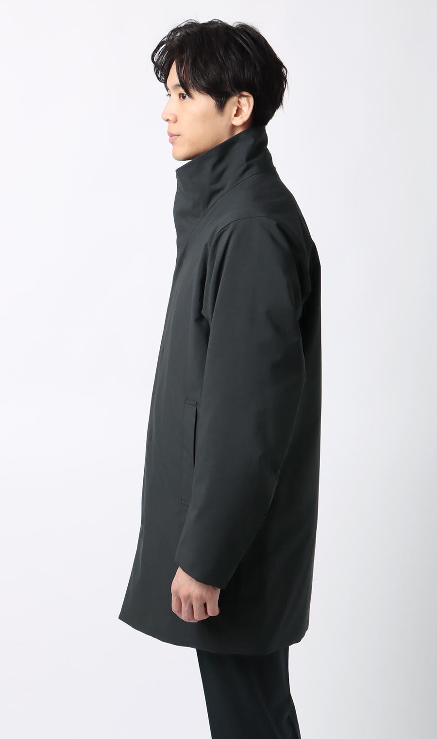 スタンドカラースタイリッシュコート【AIR FLAKE】【#すごコート】 ネイビー S