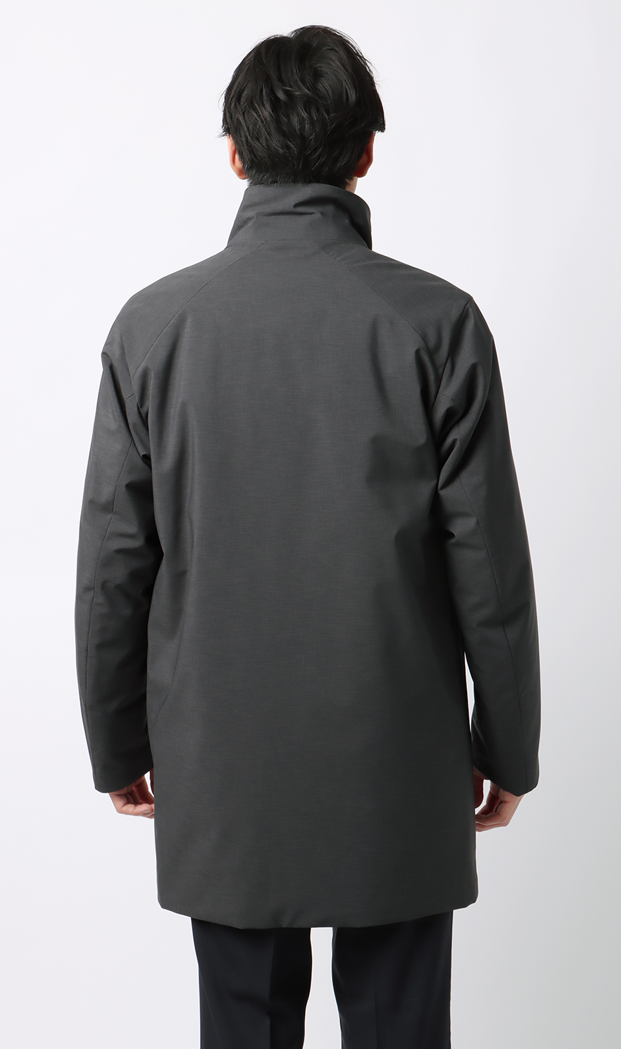 スタンドカラースタイリッシュコート【AIR FLAKE】【＃すごコート】 チャコール S
