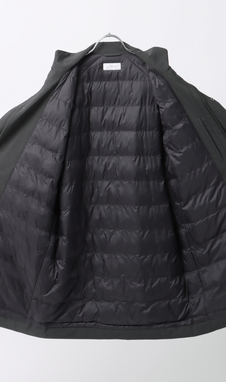 スタンドカラースタイリッシュコート【AIR FLAKE】【＃すごコート】 チャコール S