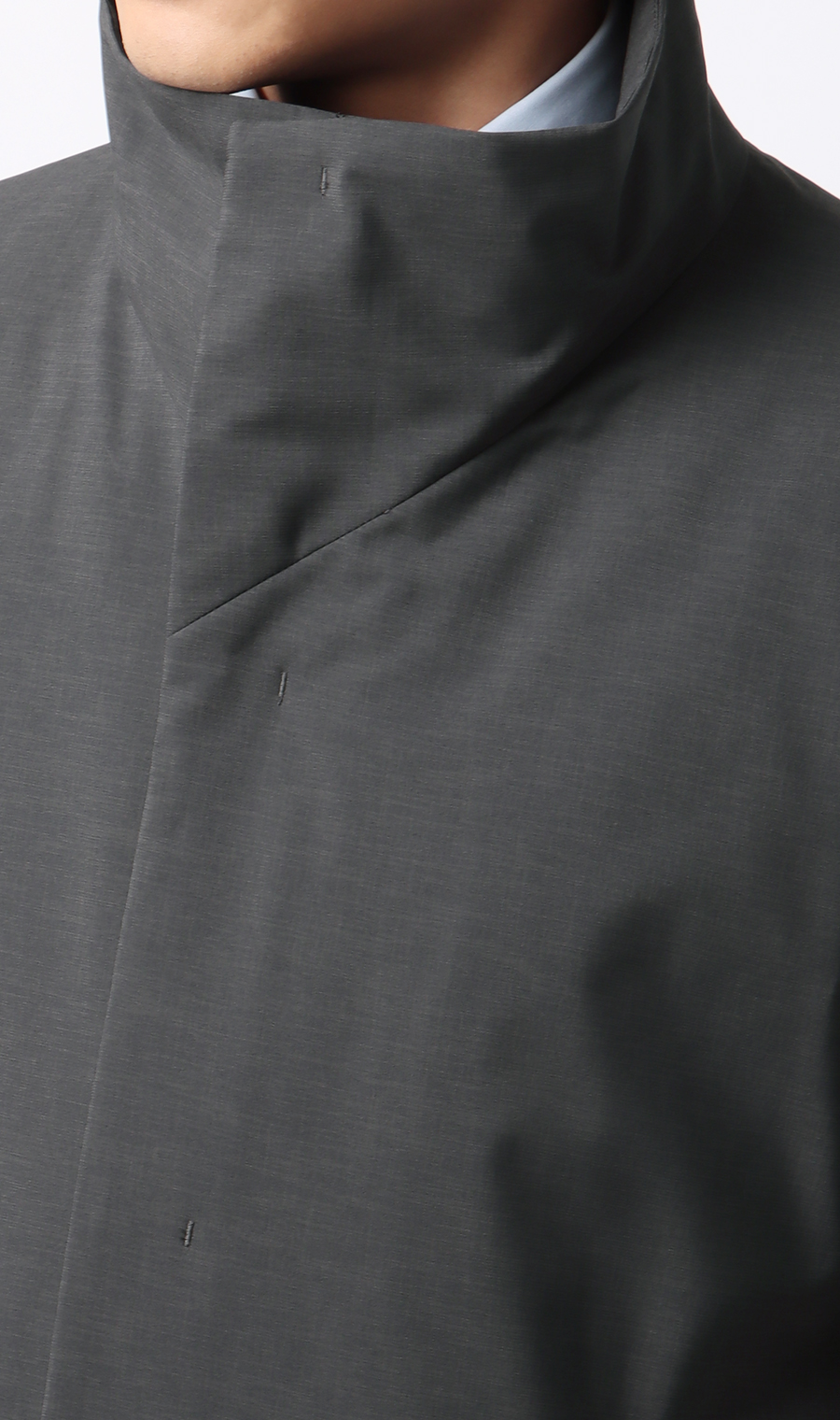 スタンドカラースタイリッシュコート【AIR FLAKE】【＃すごコート】 チャコール S