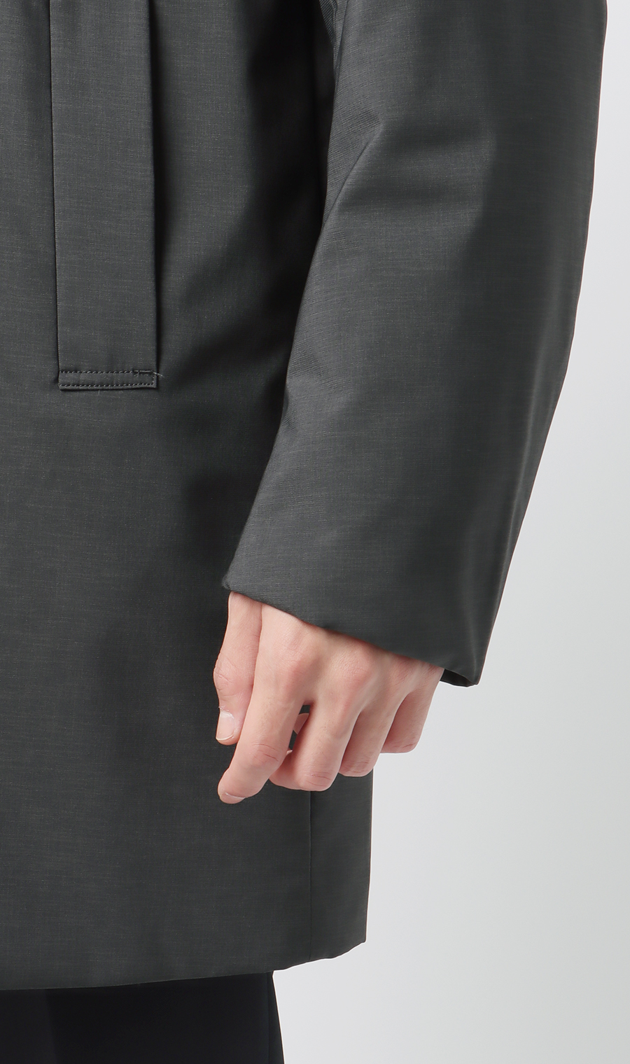 スタンドカラースタイリッシュコート【AIR FLAKE】【＃すごコート】 チャコール S