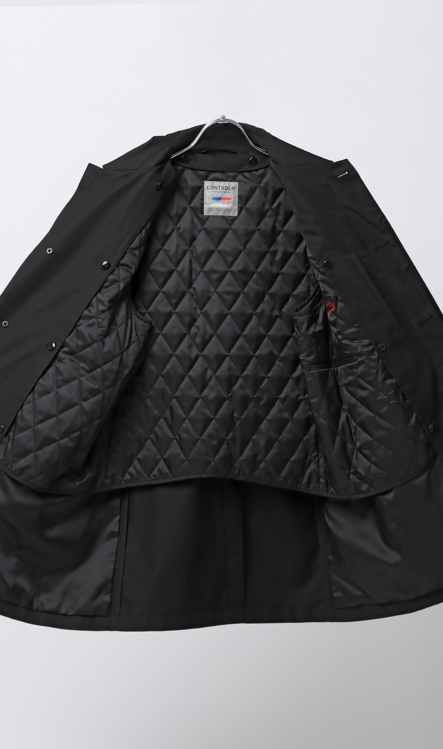 ステンカラースタイリッシュコート【CONTROLα】 ブラック S