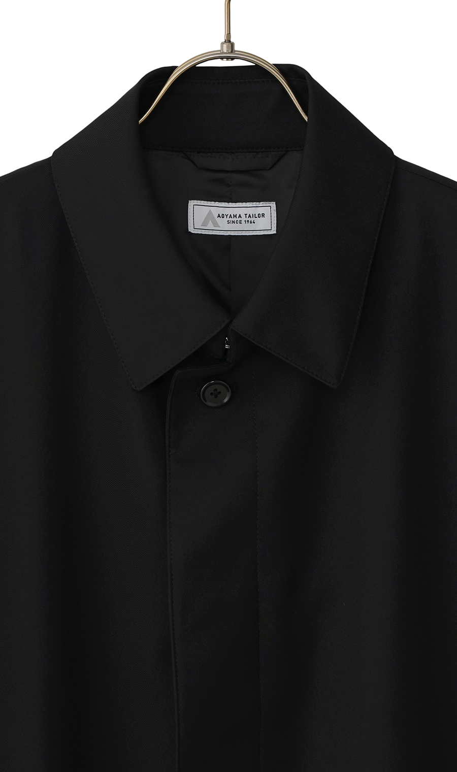 ステンカラーコート【スタイリッシュ】 ブラック S