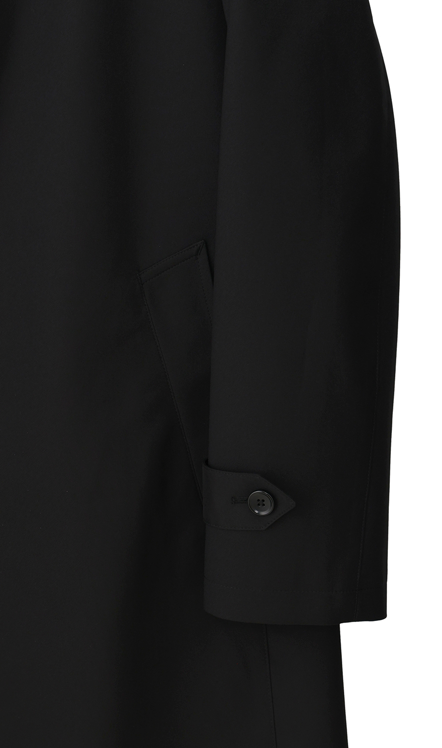 ステンカラーコート【スタイリッシュ】 ブラック S