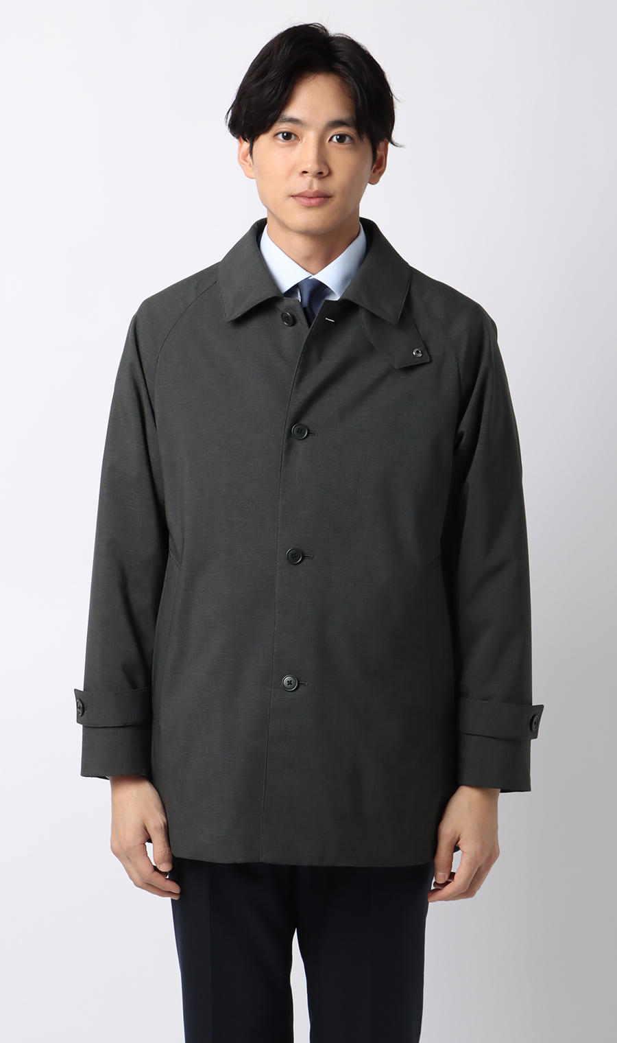 ステンカラースタイリッシュコート【AIR FLAKE】【＃すごコート】 チャコール S