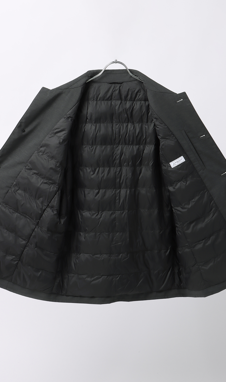 ステンカラースタイリッシュコート【AIR FLAKE】【＃すごコート】 チャコール S