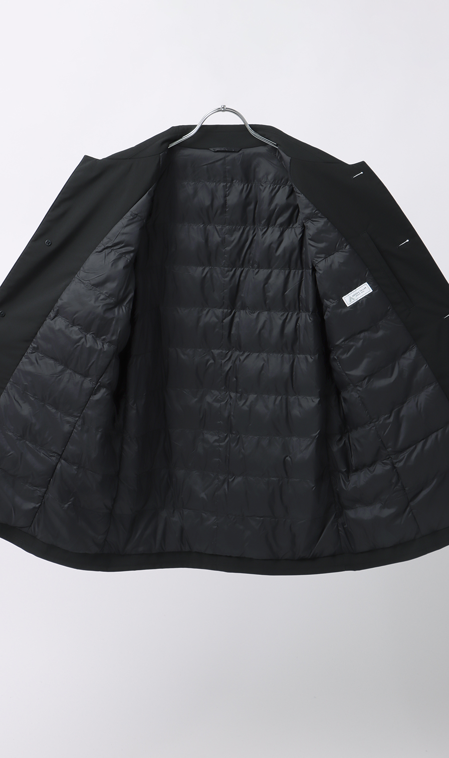 ステンカラースタイリッシュコート【AIR FLAKE】【＃すごコート】 ブラック S