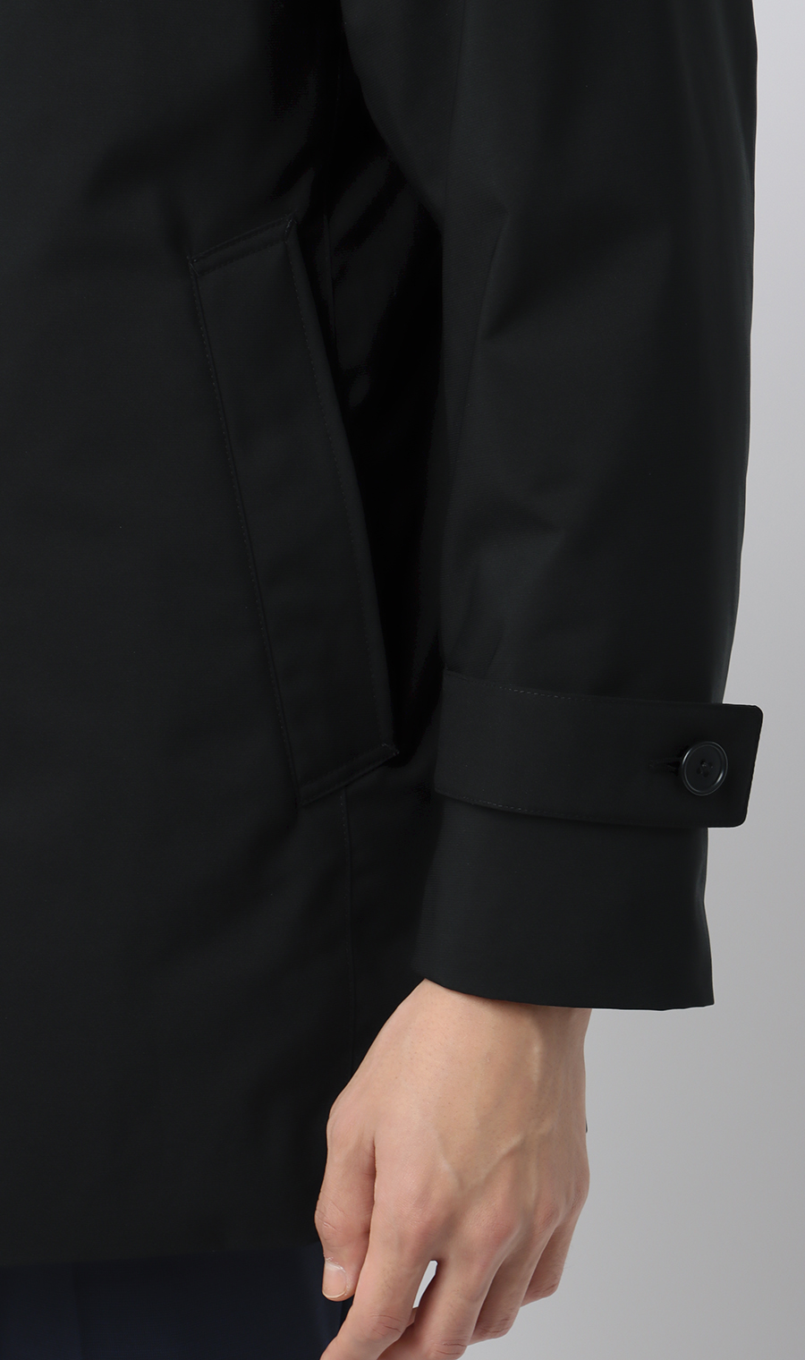 ステンカラースタイリッシュコート【AIR FLAKE】【＃すごコート】 ブラック S