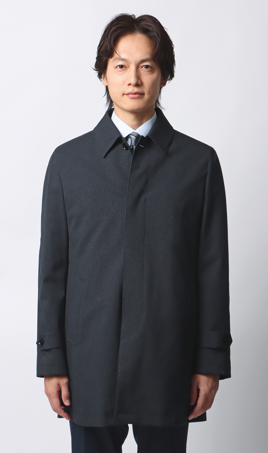 ステンカラースタイリッシュコート【CONTROLα】 ネイビー S