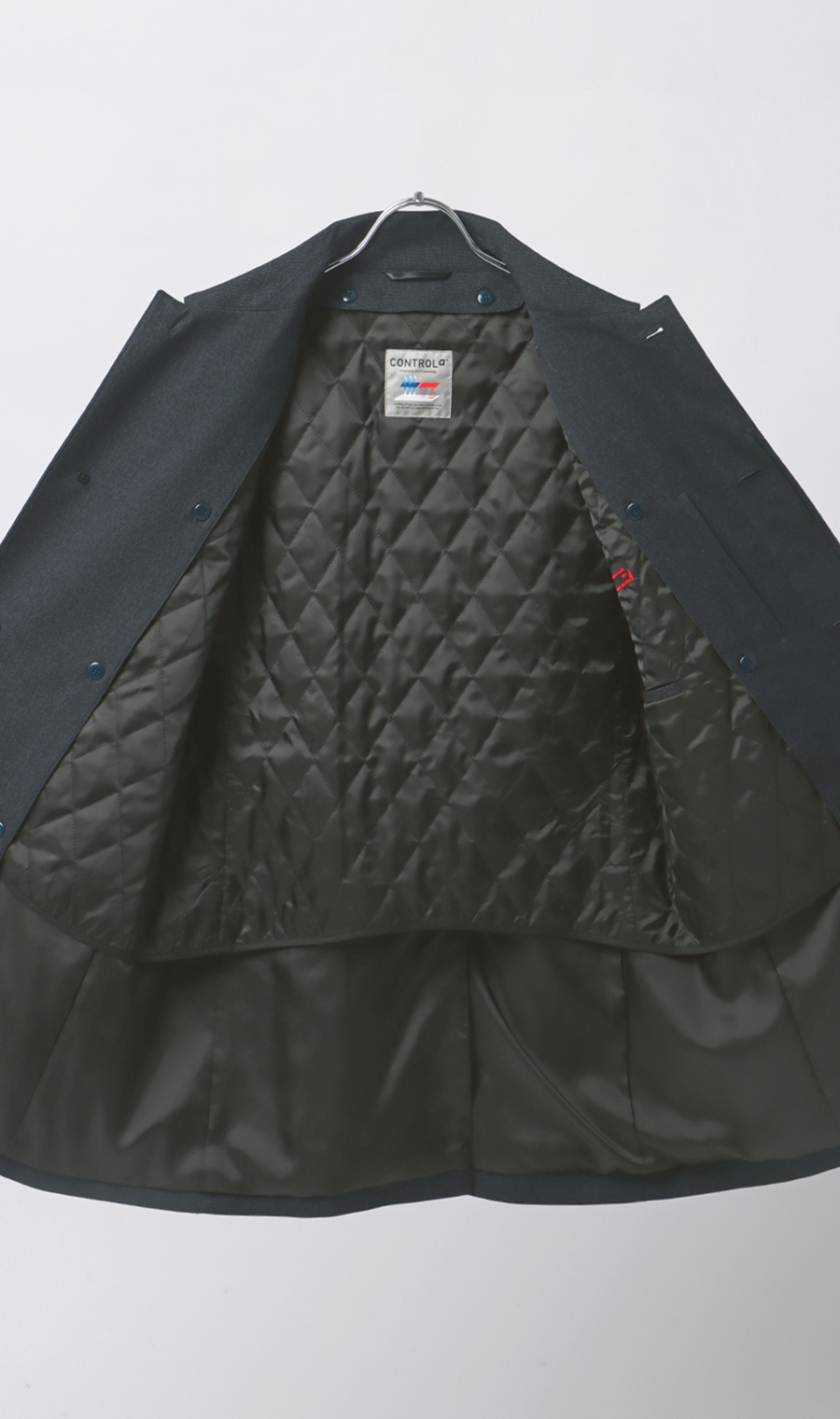 ステンカラースタイリッシュコート【CONTROLα】 ネイビー S