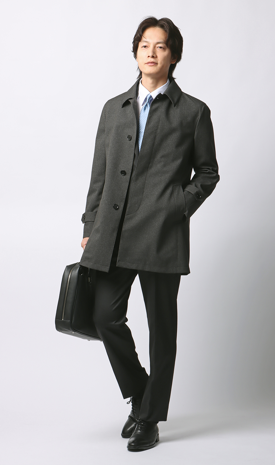 ステンカラースタイリッシュコート【CONTROLα】 グレー S