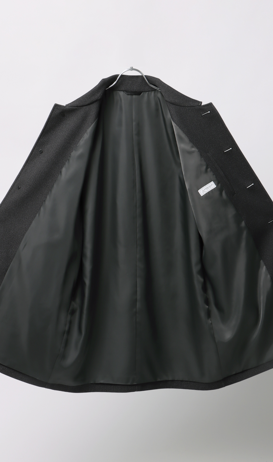 ステンカラーコート【撥水加工】 チャコール S