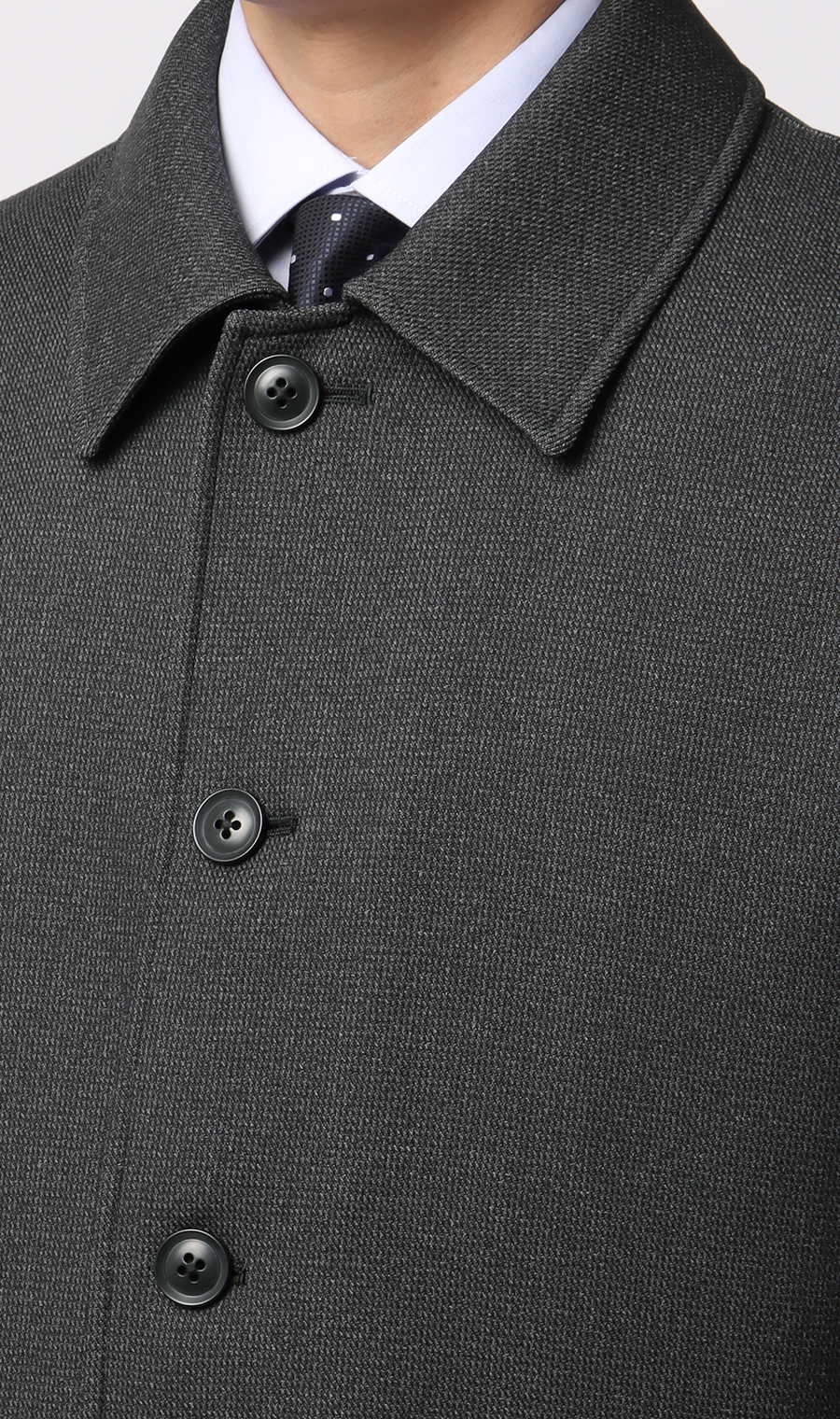 ステンカラーコート【撥水加工】 チャコール S