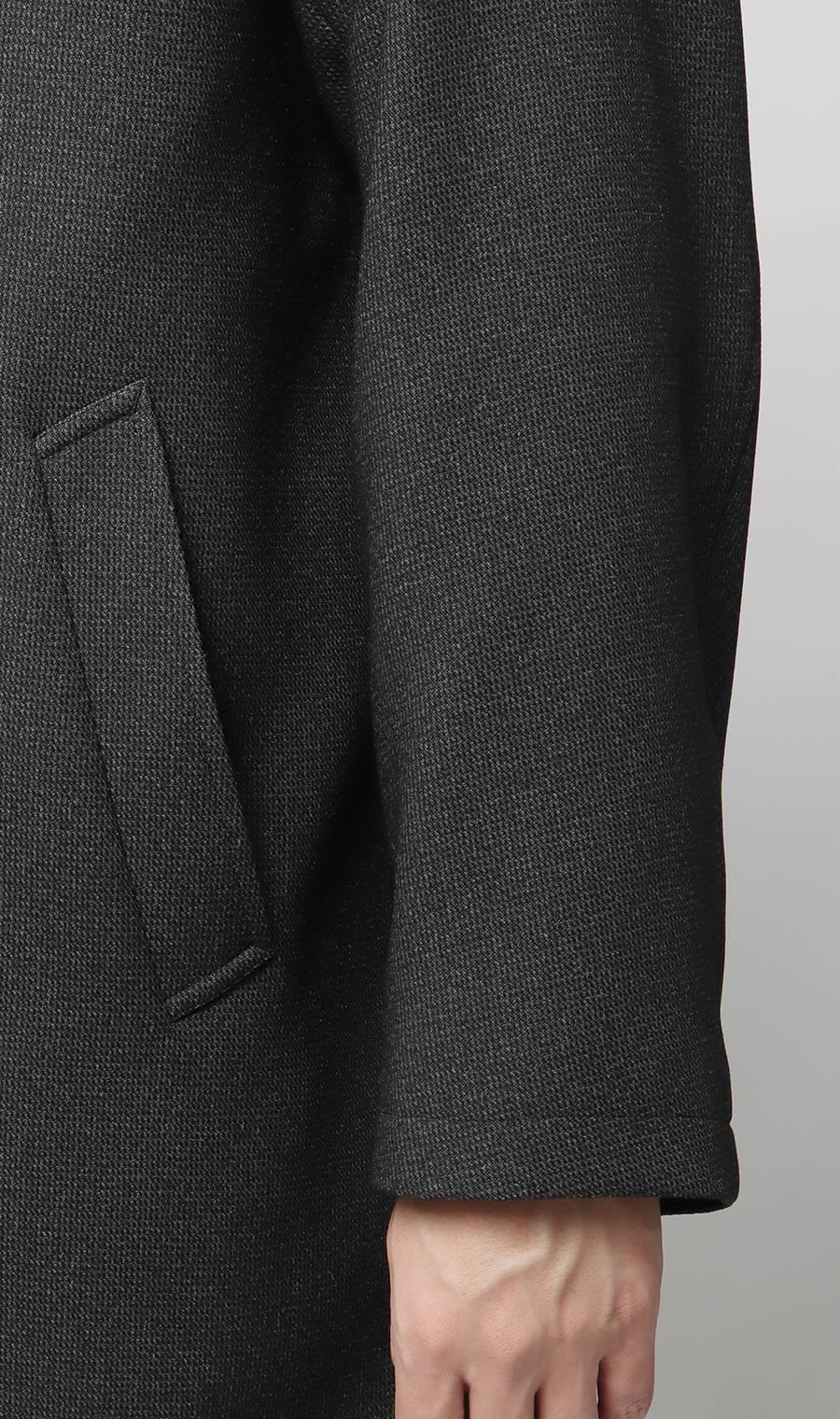 ステンカラーコート【撥水加工】 チャコール S