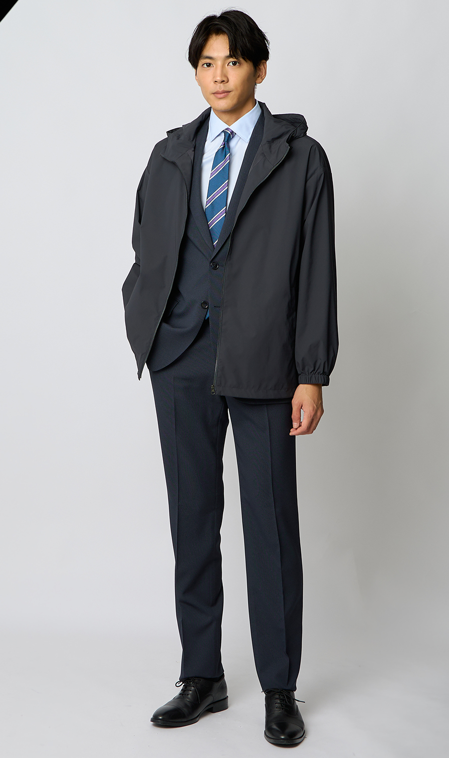 大容量ポケットパッカブルアウター【ポケッタブル】【＃すご】 グレー S