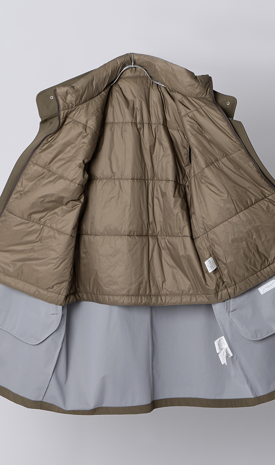 スタンドカラーコート【THERMO ARENA】【＃すごコート】【3WAY】 ブラウン S