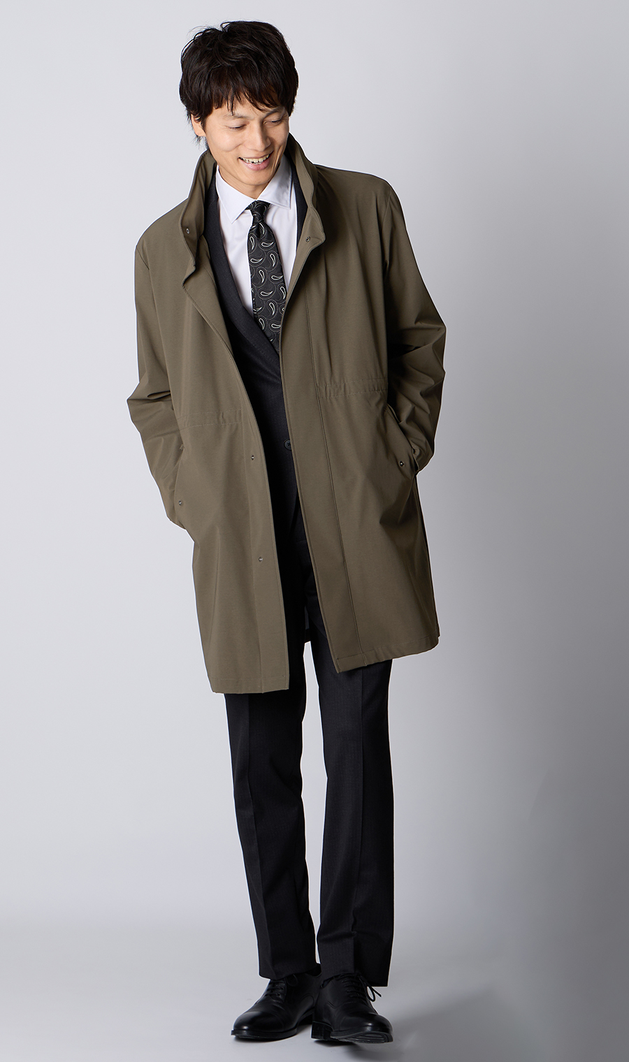 スタンドカラーコート【THERMO ARENA】【＃すごコート】【3WAY】 ブラウン S