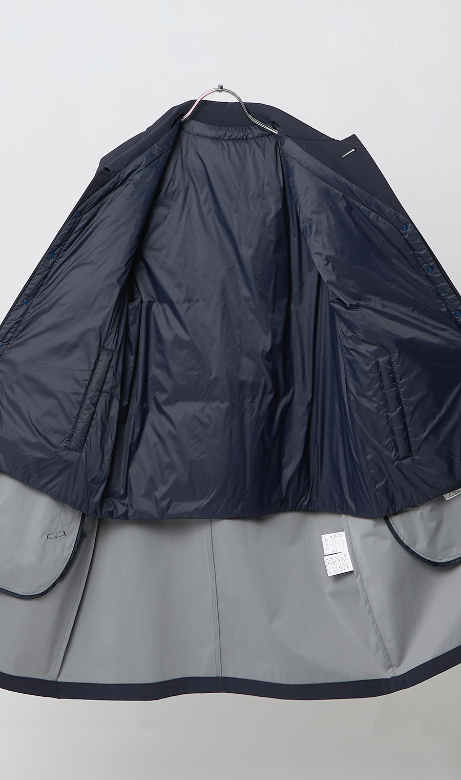 ステンカラーコート【THERMO ARENA】【＃すごコート】【3WAY】 ネイビー S